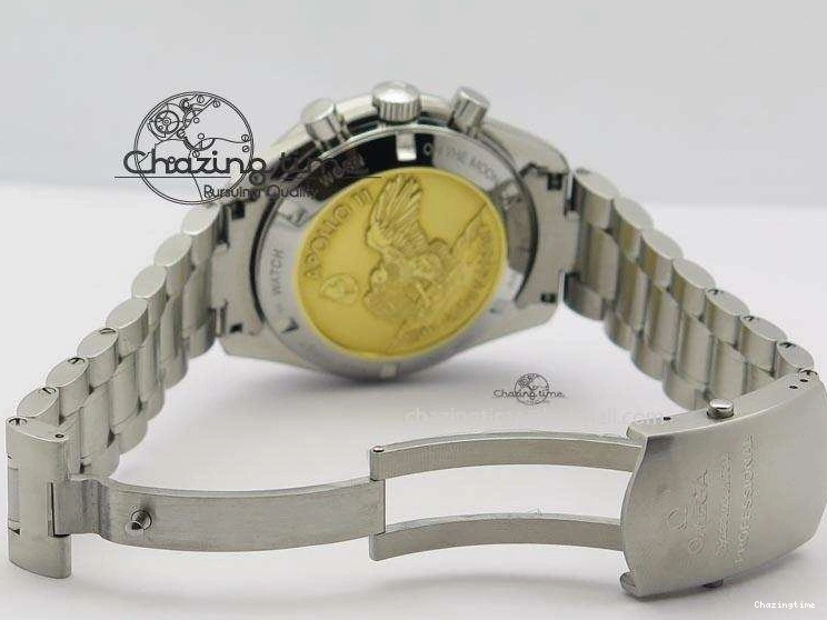 0524 Effortless Speedmaster Apollo 11 On SS Bracelet Manual Winding Chrono Movement 8225
